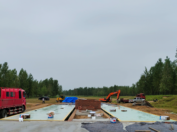 信陽商城上石橋李湖村河沙廠150噸雙向地磅